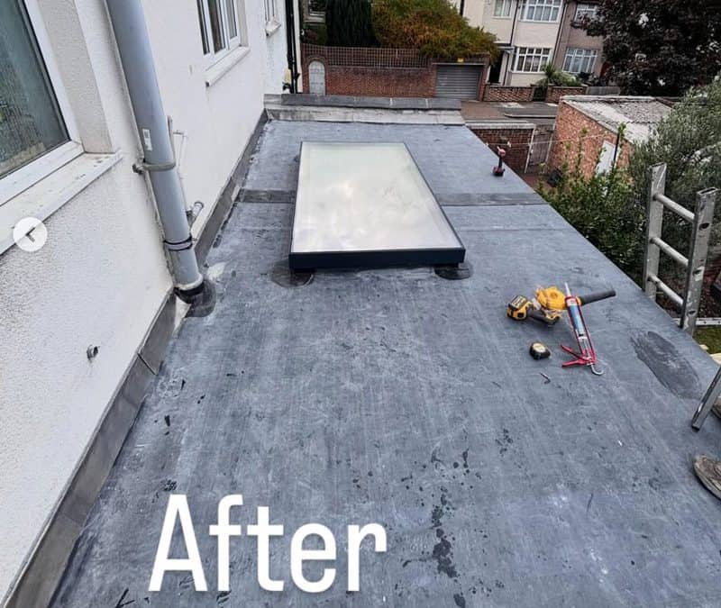 EPDM Roof Repair with new window